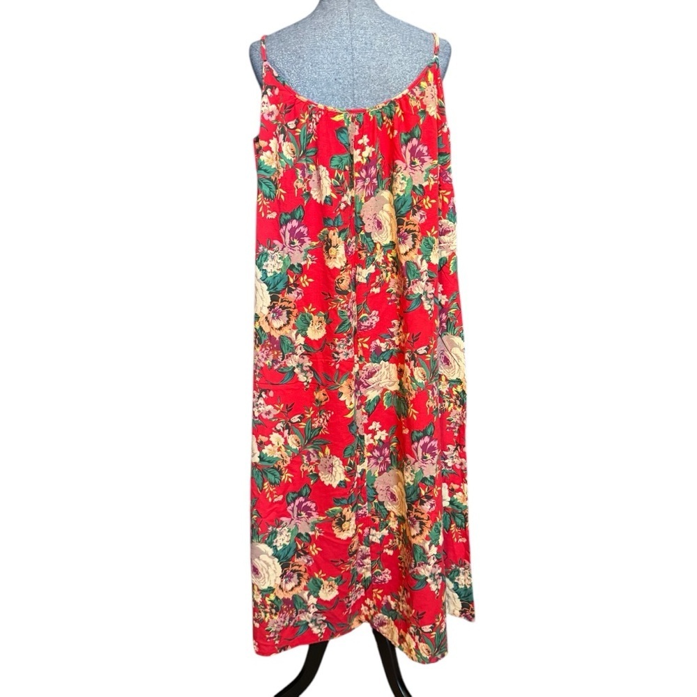 Pre Love Zanzea Floral Red Maxi Dress long women size 5XL spring summer